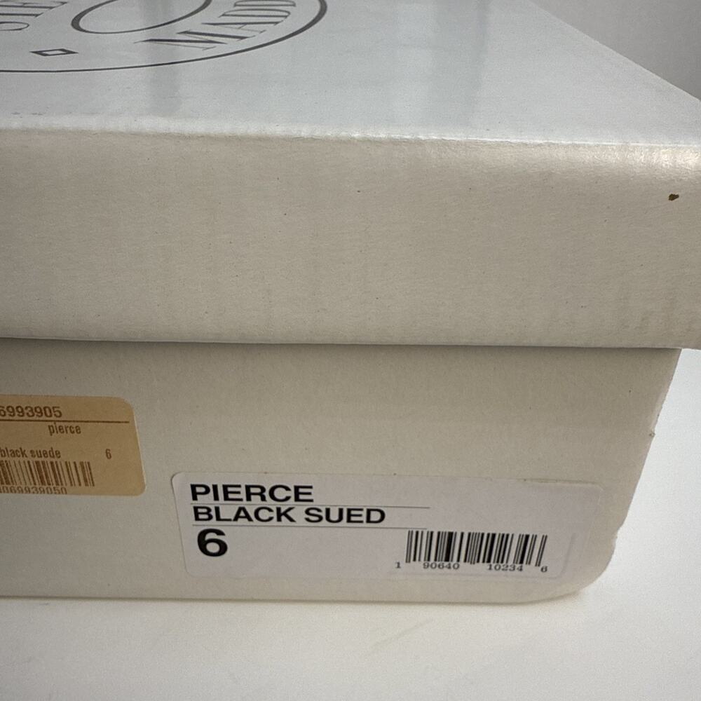 Steve Madden Women’s 6 Pierce Black Suede Ankle Zip Booties Almond Toe NWB - Picture 9 of 9